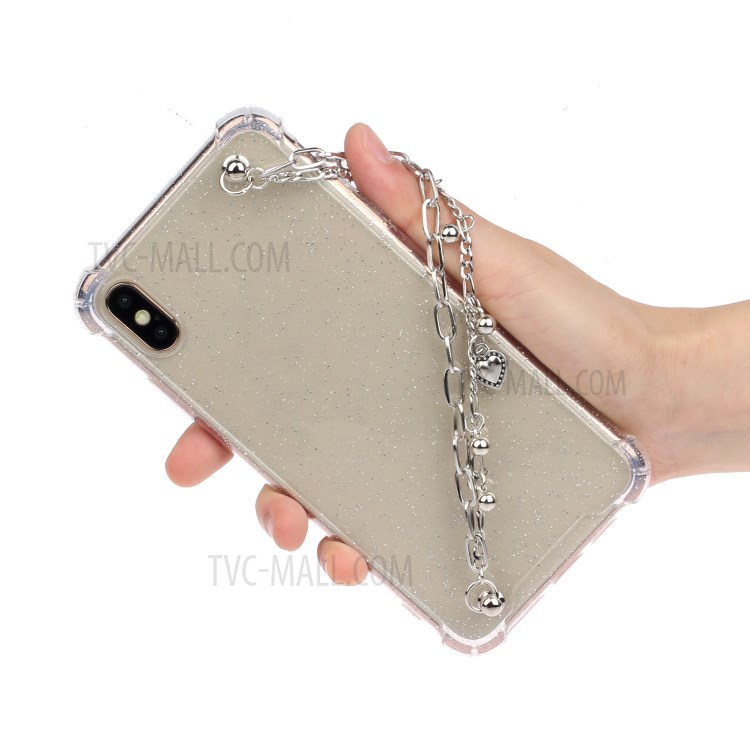 Bracelets Style Hand Strap Glitter Powder TPU Phone Cover for iPhone XS Max 6.5 inch - Styel B-4
