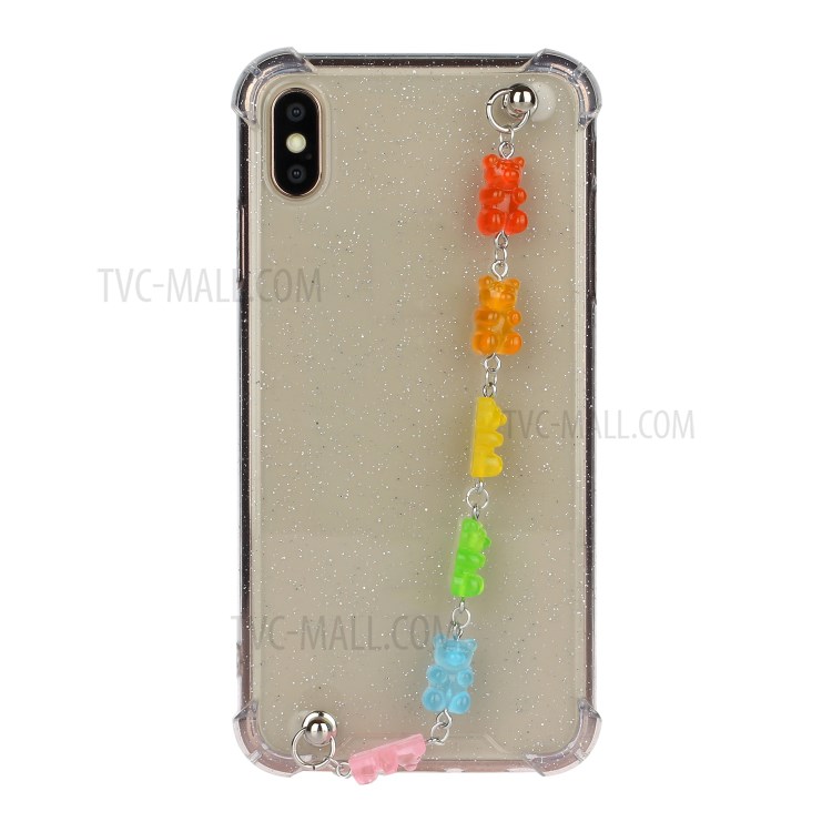 Bracelets Style Hand Strap Glitter Powder TPU Phone Cover for iPhone XS Max 6.5 inch - Styel D-1