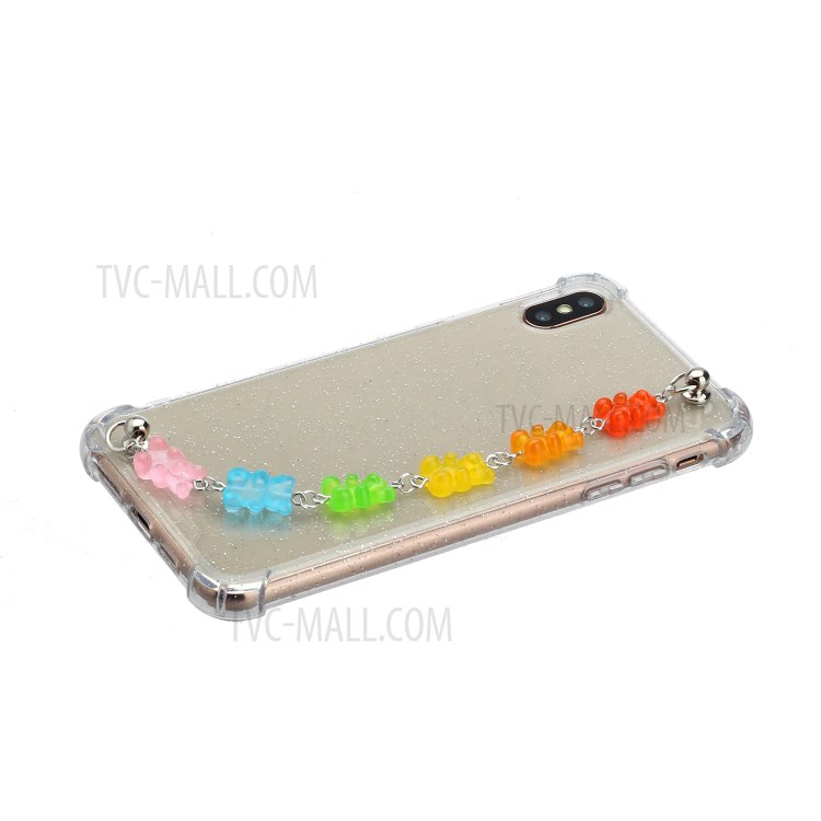 Bracelets Style Hand Strap Glitter Powder TPU Phone Cover for iPhone XS Max 6.5 inch - Styel D-2