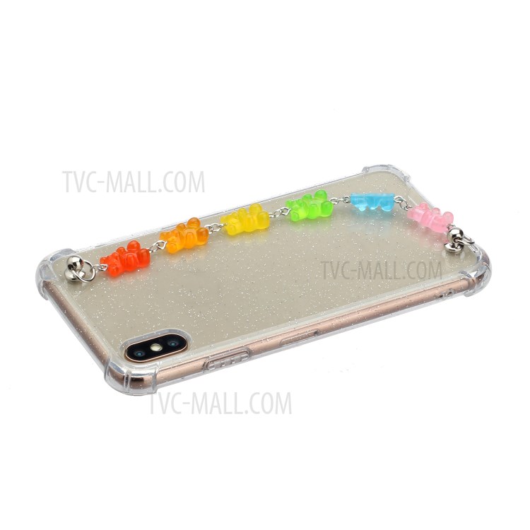 Bracelets Style Hand Strap Glitter Powder TPU Phone Cover for iPhone XS Max 6.5 inch - Styel D-3