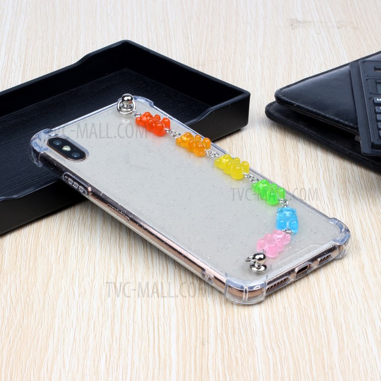 Bracelets Style Hand Strap Glitter Powder TPU Phone Cover for iPhone XS Max 6.5 inch - Styel D-6