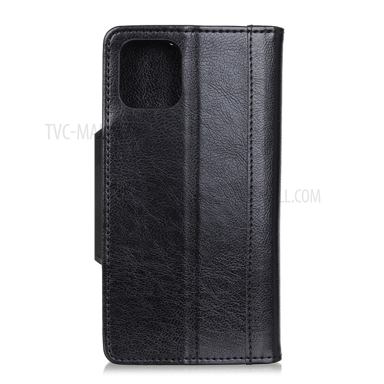 Textured PU Leather Wallet Phone Cover for iPhone 12 Pro Max 6.7 inch - Black-3