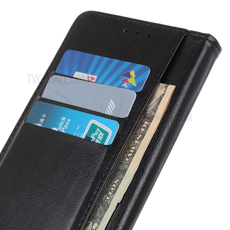 Textured PU Leather Wallet Phone Cover for iPhone 12 Pro Max 6.7 inch - Black-5