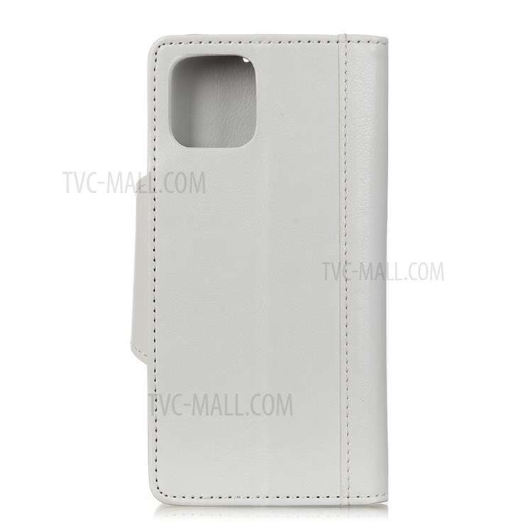 Textured PU Leather Wallet Phone Cover for iPhone 12 Pro Max 6.7 inch - White-3