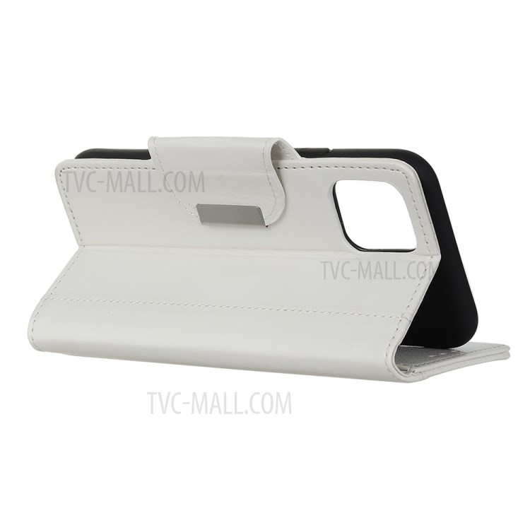 Textured PU Leather Wallet Phone Cover for iPhone 12 Pro Max 6.7 inch - White-4