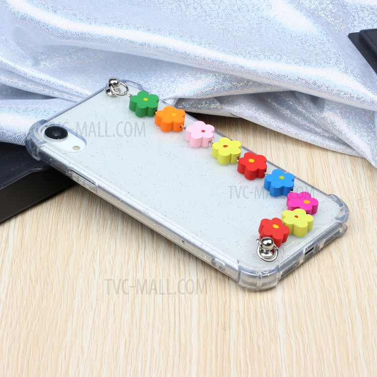 Chain Bracelet Style Soft TPU Cell Phone Case for iPhone XR 6.1 inch - Colorful Flower-6