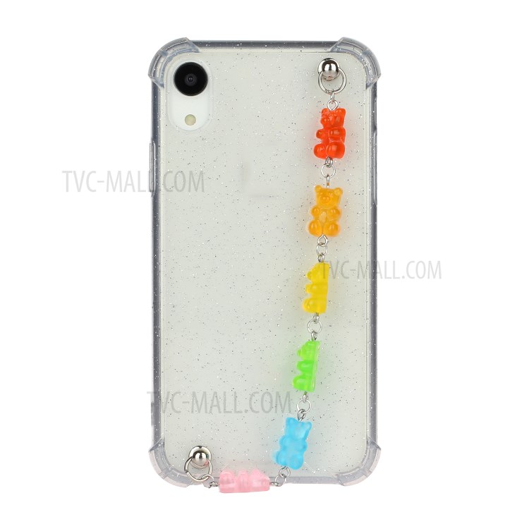 Chain Bracelet Style Soft TPU Cell Phone Case for iPhone XR 6.1 inch - Colorful Bear-1