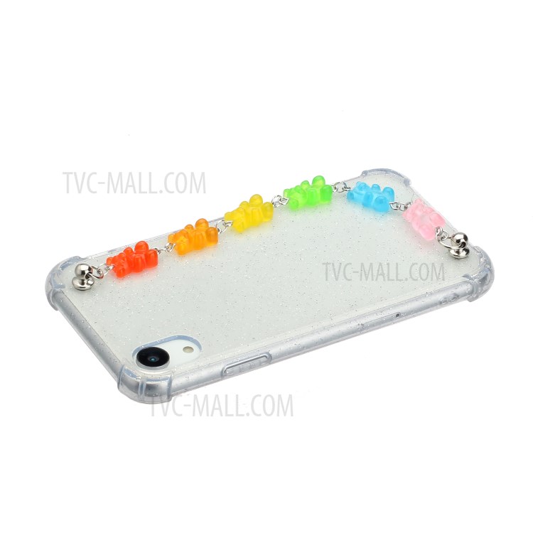 Chain Bracelet Style Soft TPU Cell Phone Case for iPhone XR 6.1 inch - Colorful Bear-3