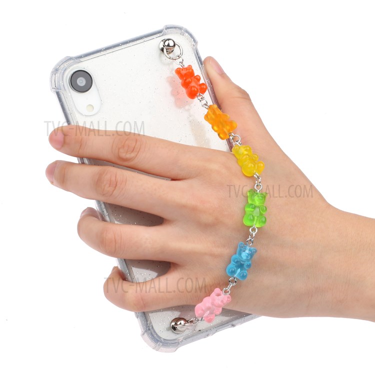Chain Bracelet Style Soft TPU Cell Phone Case for iPhone XR 6.1 inch - Colorful Bear-5