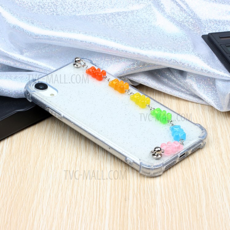 Chain Bracelet Style Soft TPU Cell Phone Case for iPhone XR 6.1 inch - Colorful Bear-6