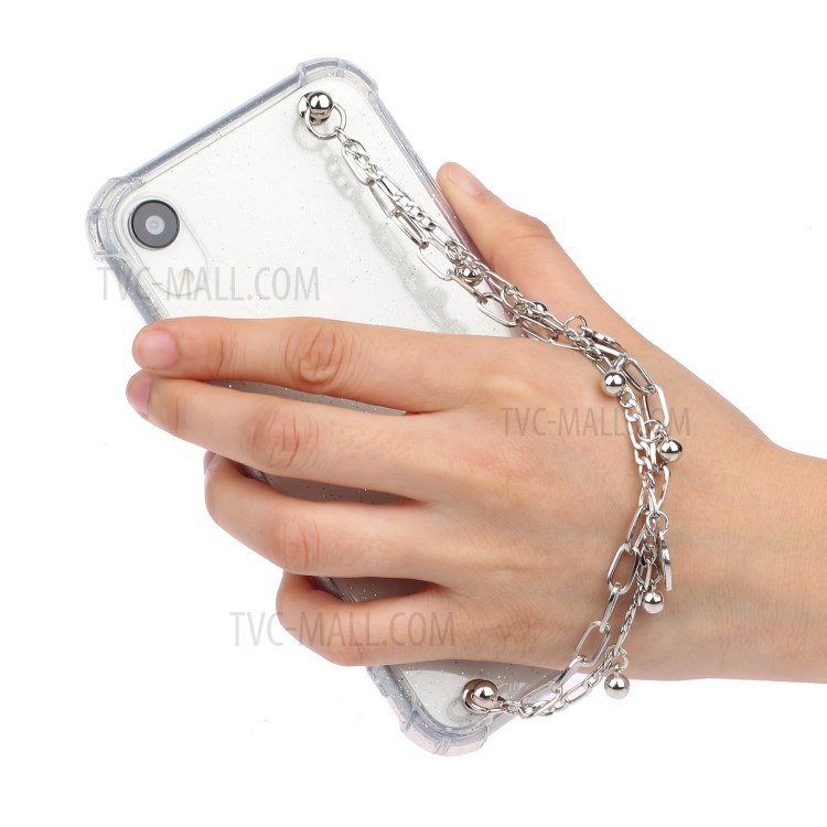 Chain Bracelet Style Soft TPU Cell Phone Case for iPhone XR 6.1 inch - Silver Chain-5