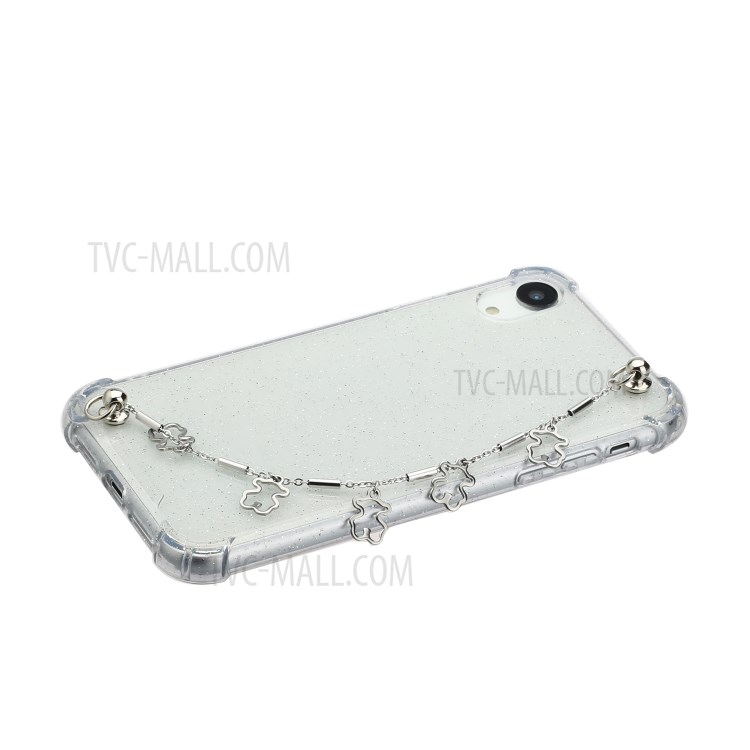 Chain Bracelet Style Soft TPU Cell Phone Case for iPhone XR 6.1 inch - Silver Bear-2