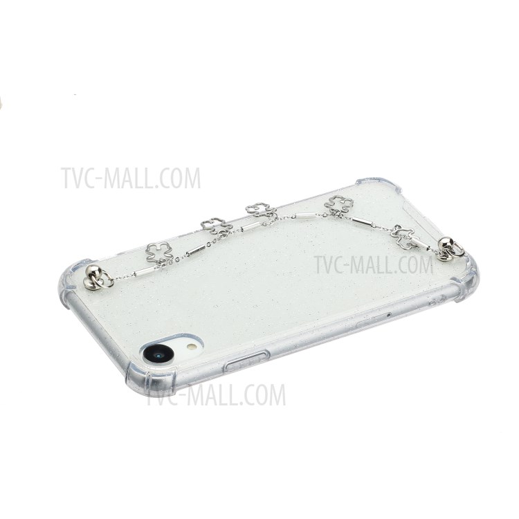 Chain Bracelet Style Soft TPU Cell Phone Case for iPhone XR 6.1 inch - Silver Bear-3