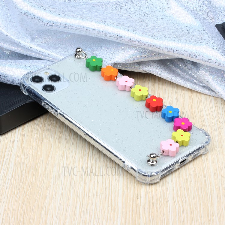 Chain Bracelet Style Soft TPU Mobile Phone Case for iPhone 11 Pro 5.8 inch - Colorful Flower-6