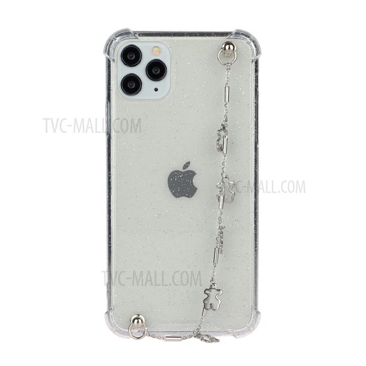 Soft TPU Phone Case with Cute Bracelet for iPhone 11 Pro Max 6.5-inch - Silver Bear-1