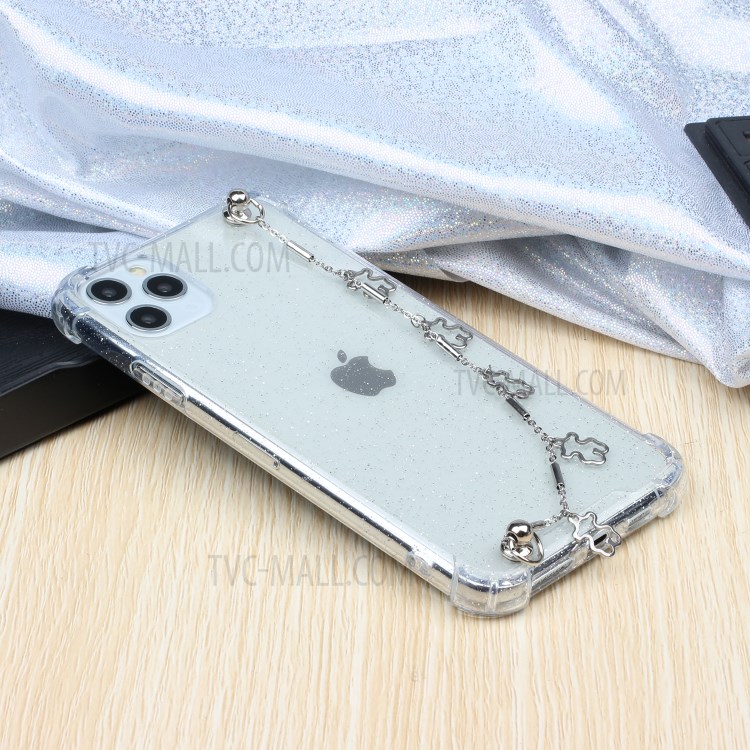 Soft TPU Phone Case with Cute Bracelet for iPhone 11 Pro Max 6.5-inch - Silver Bear-6