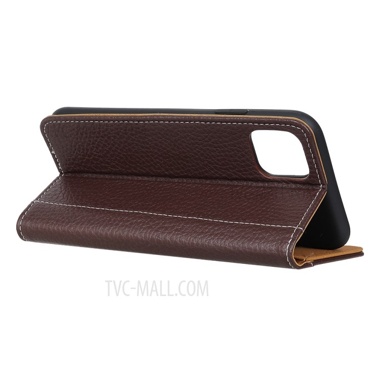 Contrast Color Litchi Texture Leather Case for iPhone 12 Pro Max 6.7 inch - Coffee-4