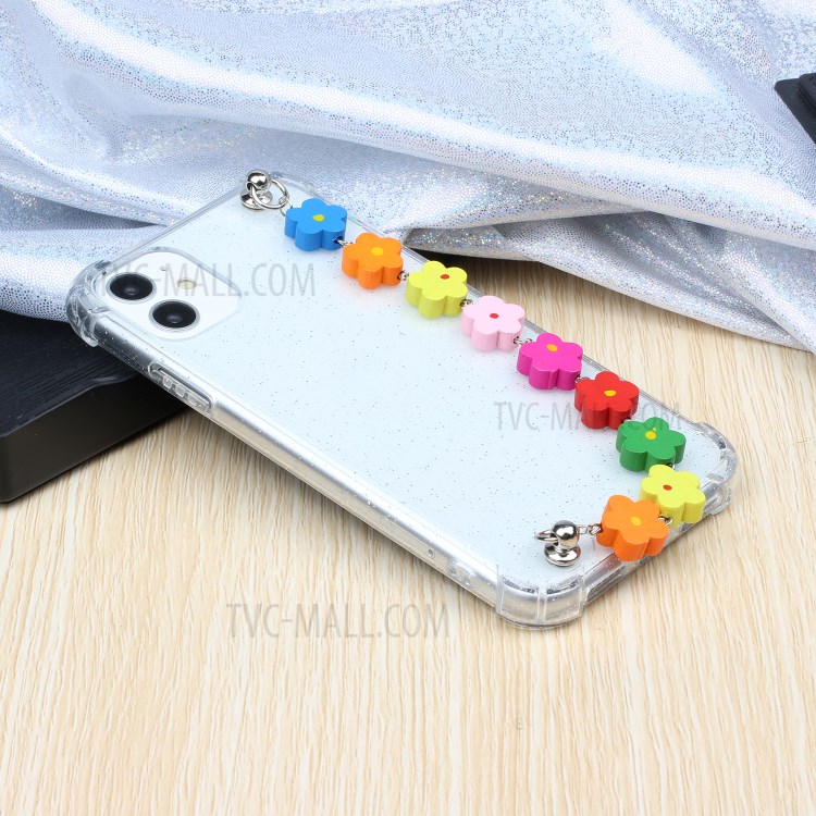 Chain Bracelet Style Soft TPU Phone Case for iPhone 11 6.1 inch - Colorful Flower-6