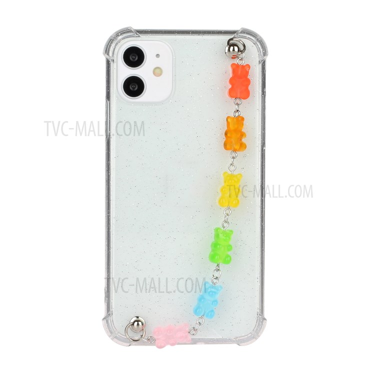 Chain Bracelet Style Soft TPU Phone Case for iPhone 11 6.1 inch - Colorful Bear-1