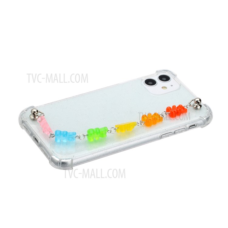 Chain Bracelet Style Soft TPU Phone Case for iPhone 11 6.1 inch - Colorful Bear-2