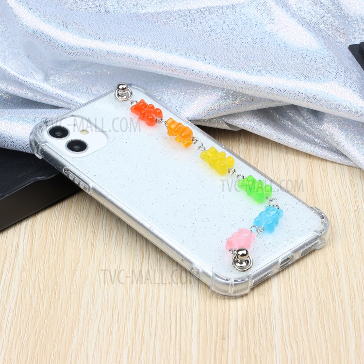 Chain Bracelet Style Soft TPU Phone Case for iPhone 11 6.1 inch - Colorful Bear-6