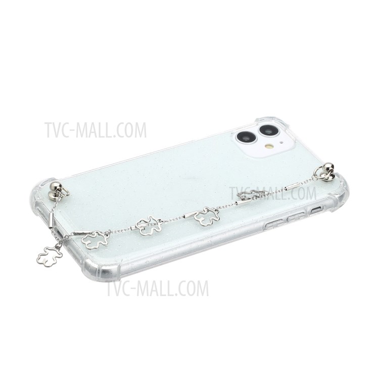 Chain Bracelet Style Soft TPU Phone Case for iPhone 11 6.1 inch - Silver Bear-2
