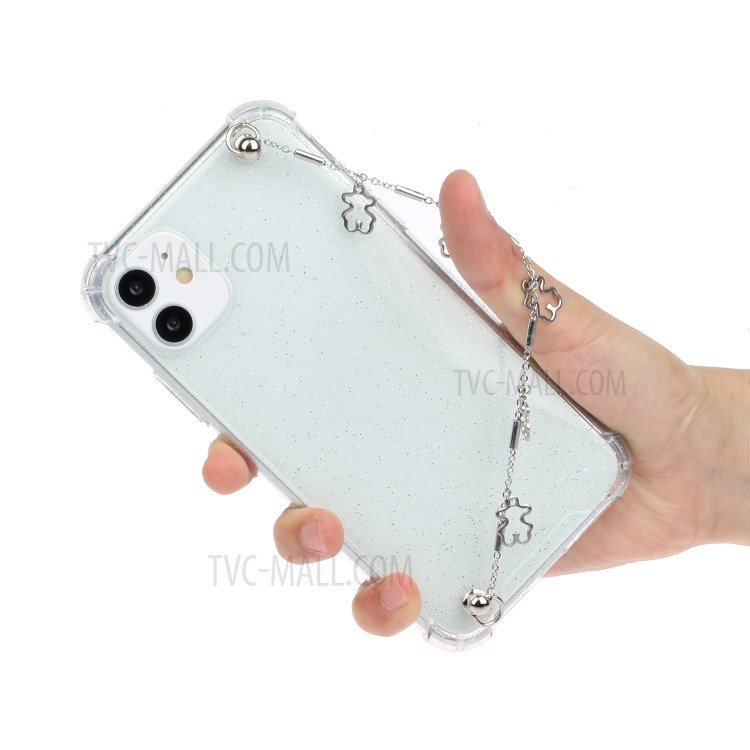 Chain Bracelet Style Soft TPU Phone Case for iPhone 11 6.1 inch - Silver Bear-4