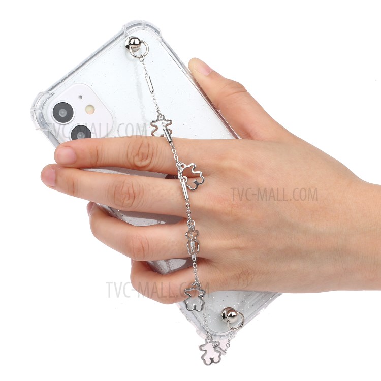 Chain Bracelet Style Soft TPU Phone Case for iPhone 11 6.1 inch - Silver Bear-5