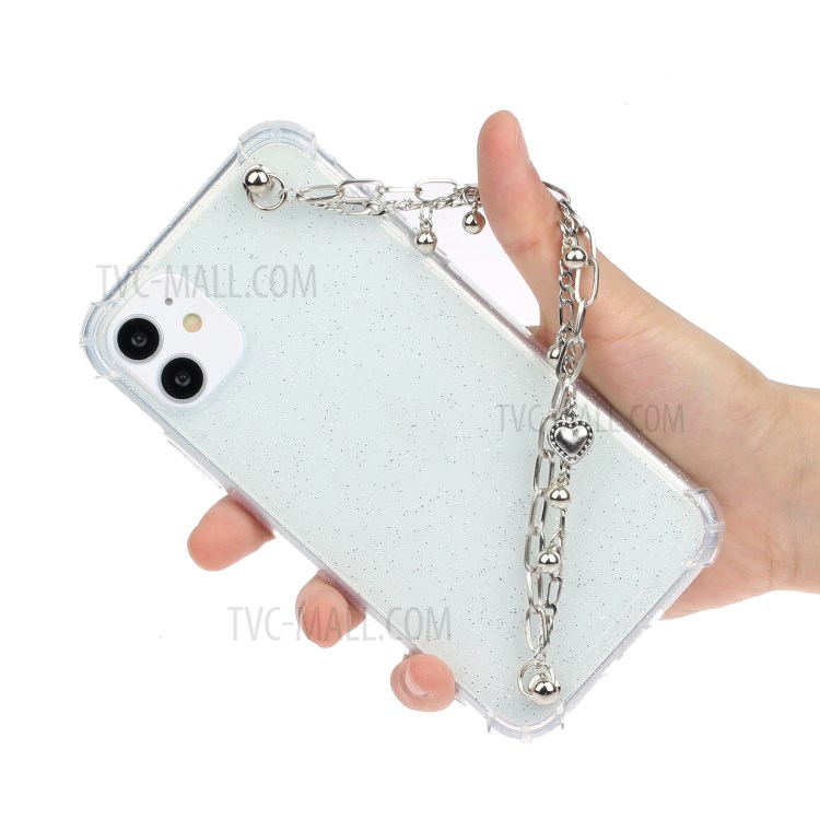 Chain Bracelet Style Soft TPU Phone Case for iPhone 11 6.1 inch - Silver Chain-4