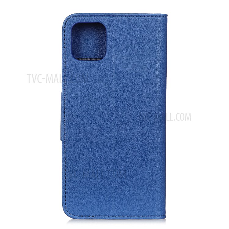 Litchi Skin Leather Wallet Case for iPhone 12 Pro Max 6.7 inch - Blue-3