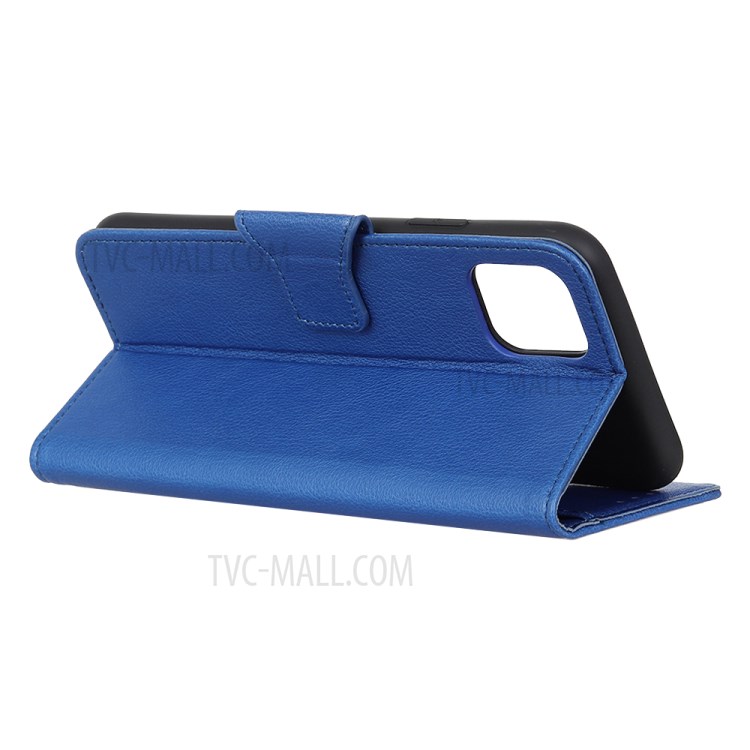 Litchi Skin Leather Wallet Case for iPhone 12 Pro Max 6.7 inch - Blue-4