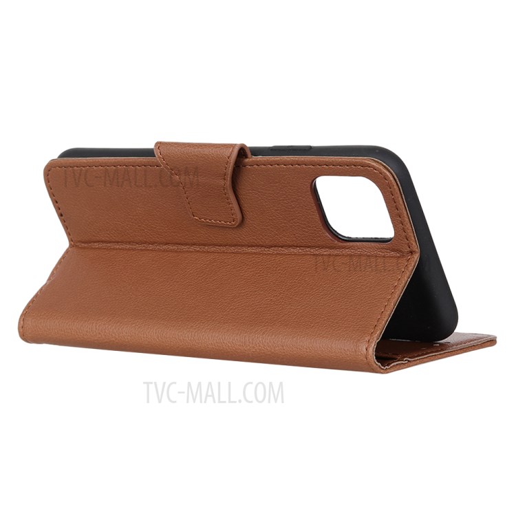 Litchi Skin Leather Wallet Case for iPhone 12 Pro Max 6.7 inch - Brown-4