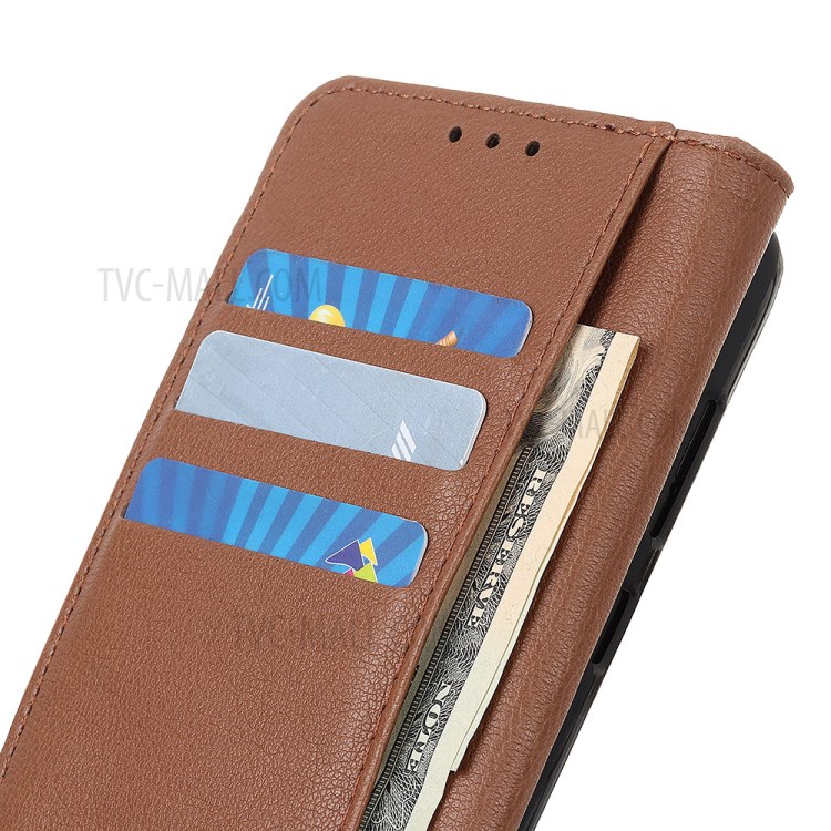 Litchi Skin Leather Wallet Case for iPhone 12 Pro Max 6.7 inch - Brown-5