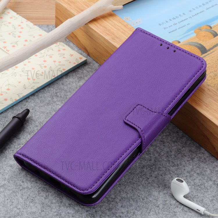 Litchi Skin with Wallet Leather Stand Case for iPhone 12 5.4 inch - Purple-10