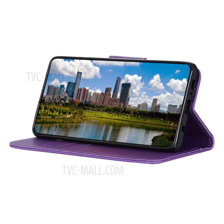 Litchi Skin with Wallet Leather Stand Case for iPhone 12 5.4 inch - Purple-6