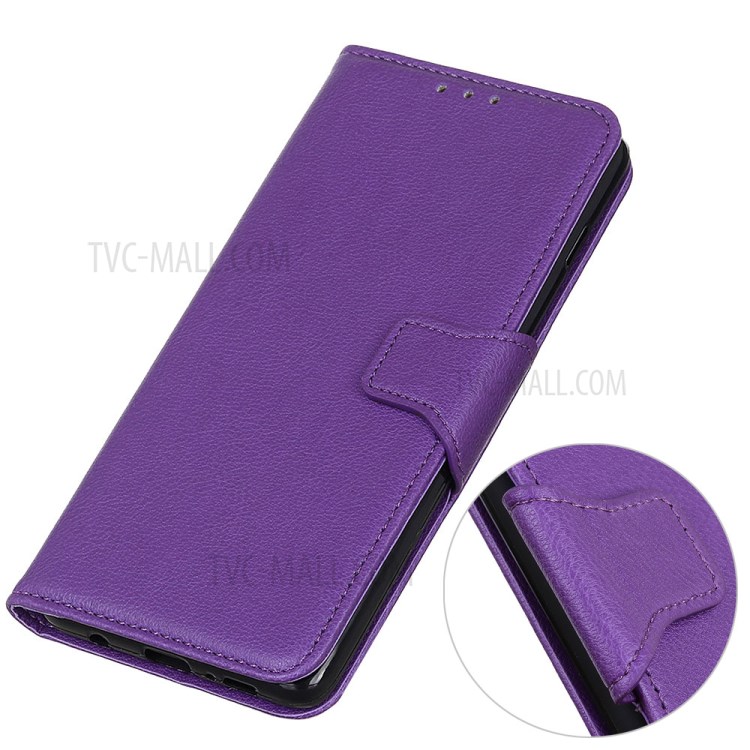 Litchi Skin with Wallet Leather Stand Case for iPhone 12 5.4 inch - Purple-8