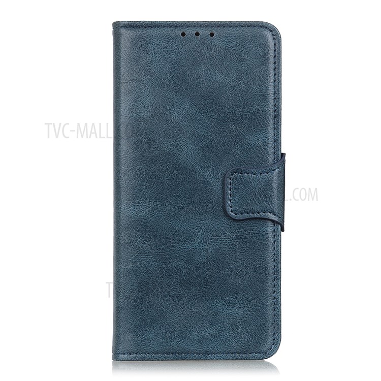 Crazy Horse Skin Leather Cover with Stand Wallet Shell for iPhone 12 5.4 inch - Blue-2