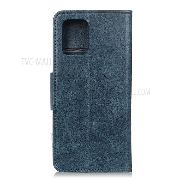 Crazy Horse Skin Leather Cover with Stand Wallet Shell for iPhone 12 5.4 inch - Blue-3