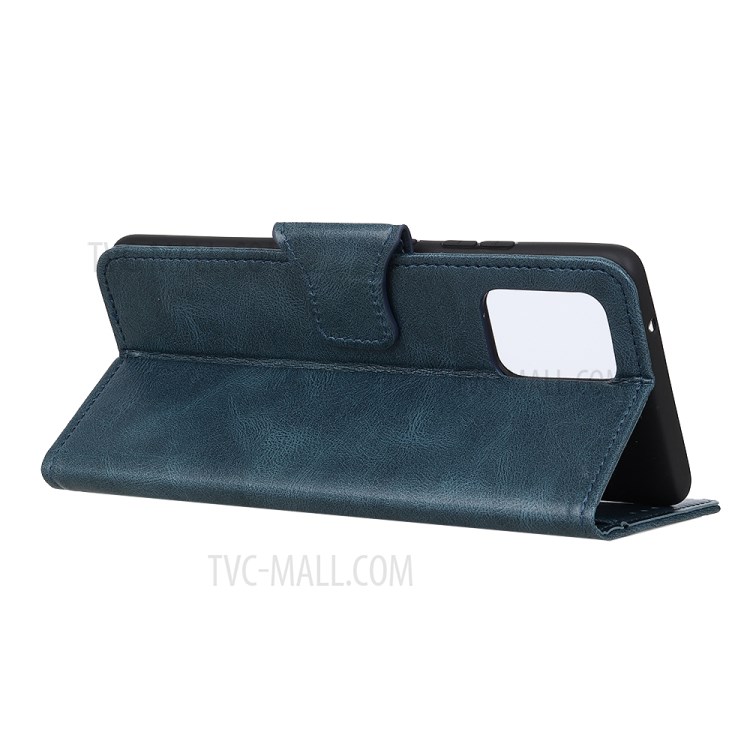 Crazy Horse Skin Leather Cover with Stand Wallet Shell for iPhone 12 5.4 inch - Blue-4