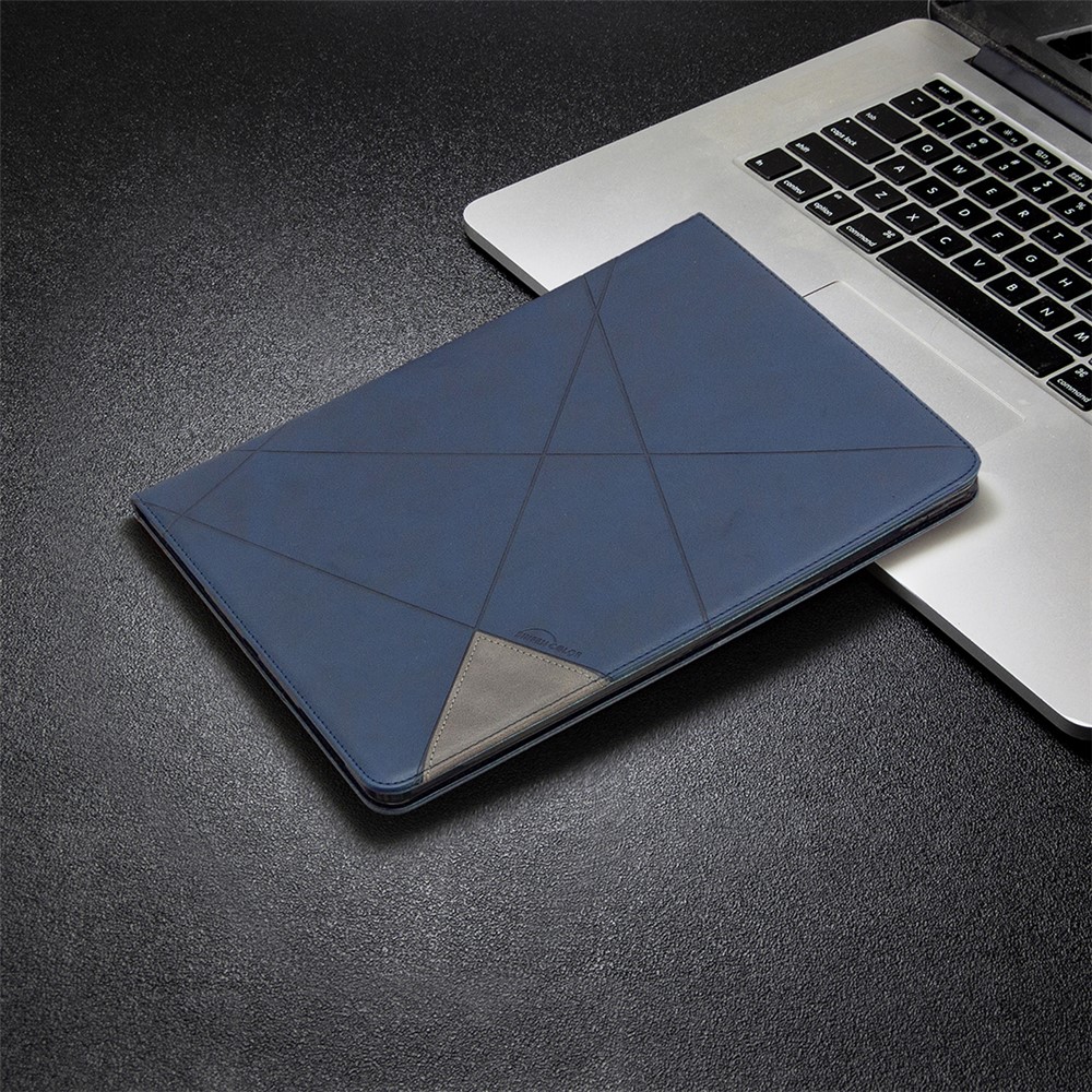 Caso Del Patrón Geométrico Fresco Diseño De Vigilia / Sueño Cuero Para El Ipad Pro 12,9 Pulgadas (2020) / (2018) - Azul-7