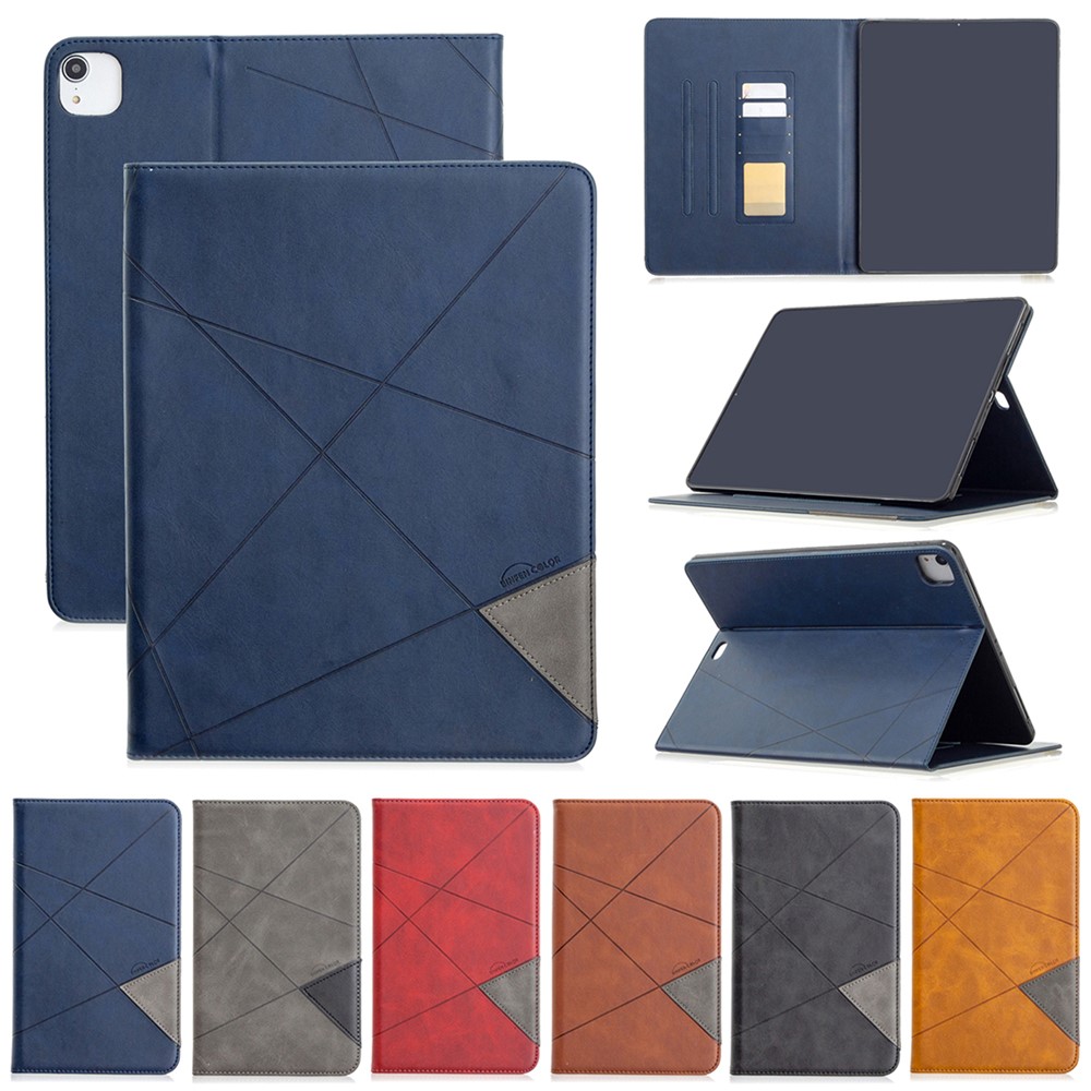 Caso Del Patrón Geométrico Fresco Diseño De Vigilia / Sueño Cuero Para El Ipad Pro 12,9 Pulgadas (2020) / (2018) - Azul-9