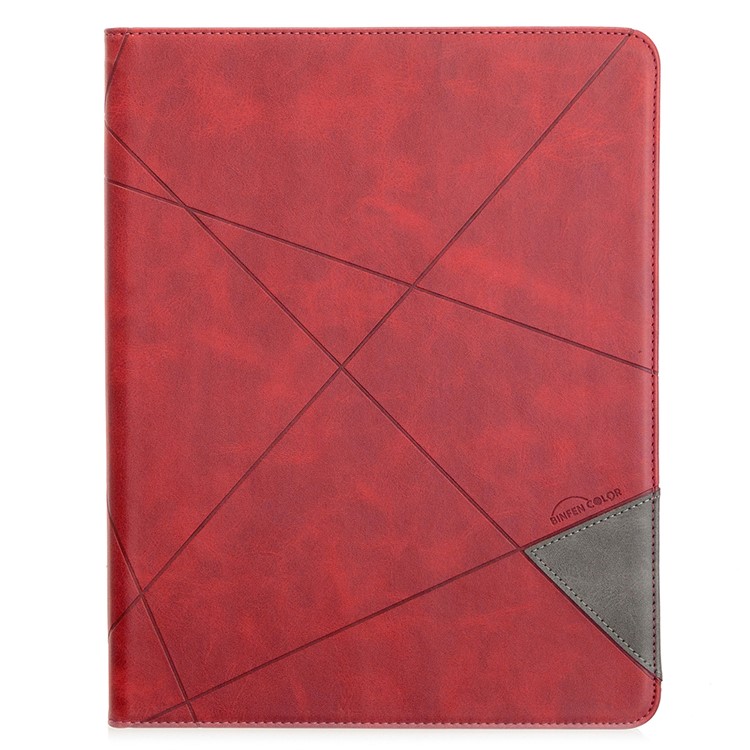 Geometric Pattern Cool Design Wake/Sleep Leather Case for iPad Pro 12.9-inch (2020)/(2018) - Red-2