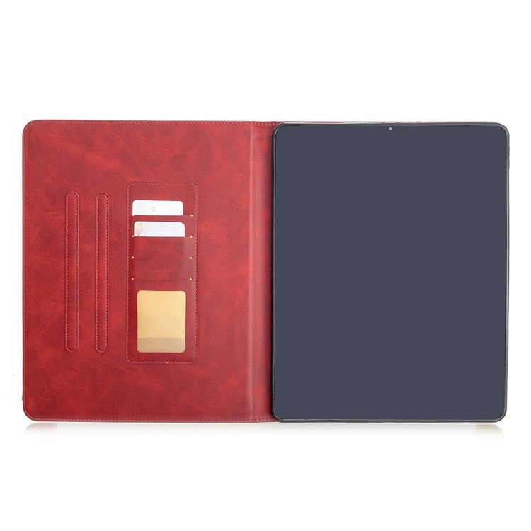 Geometric Pattern Cool Design Wake/Sleep Leather Case for iPad Pro 12.9-inch (2020)/(2018) - Red-4