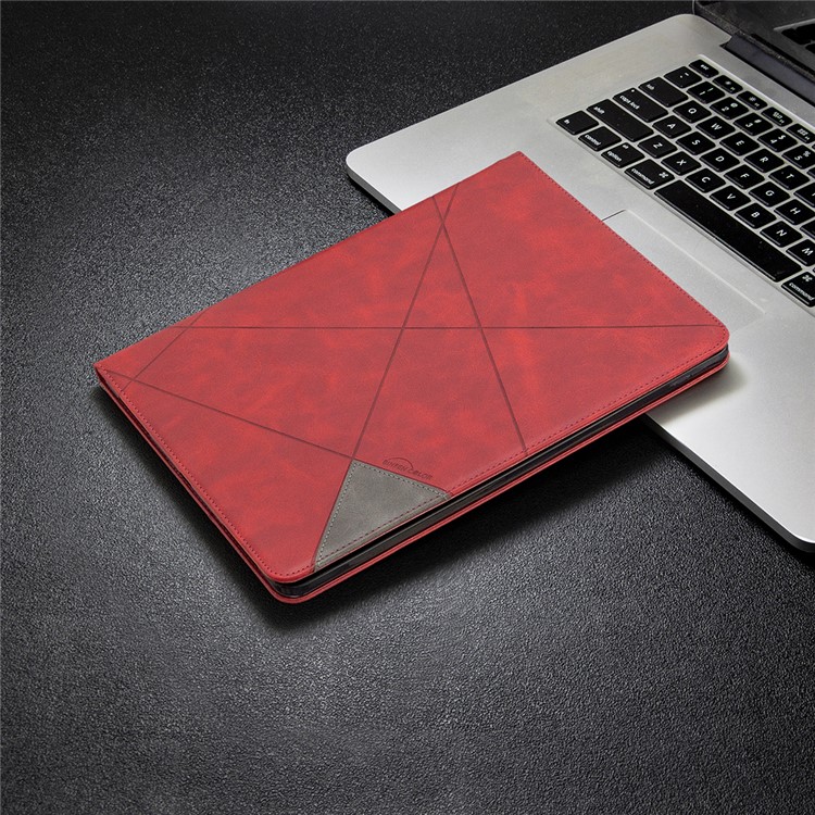 Geometric Pattern Cool Design Wake/Sleep Leather Case for iPad Pro 12.9-inch (2020)/(2018) - Red-7