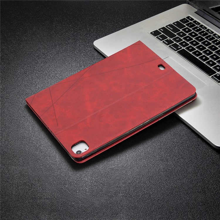 Geometric Pattern Cool Design Wake/Sleep Leather Case for iPad Pro 12.9-inch (2020)/(2018) - Red-8