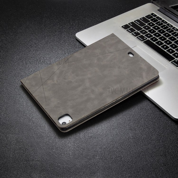 Geometric Pattern Cool Design Wake/Sleep Leather Case for iPad Pro 12.9-inch (2020)/(2018) - Grey-8