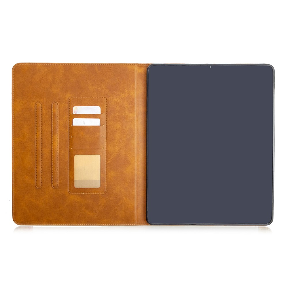 Geometric Pattern Cool Design Wake/Sleep Leather Case for iPad Pro 12.9-inch (2020)/(2018) - Brown-4