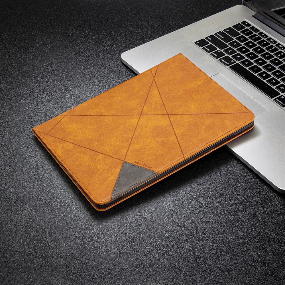 Geometric Pattern Cool Design Wake/Sleep Leather Case for iPad Pro 12.9-inch (2020)/(2018) - Brown-7