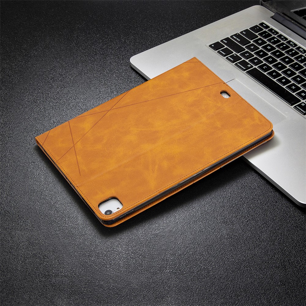 Geometric Pattern Cool Design Wake/Sleep Leather Case for iPad Pro 12.9-inch (2020)/(2018) - Brown-8