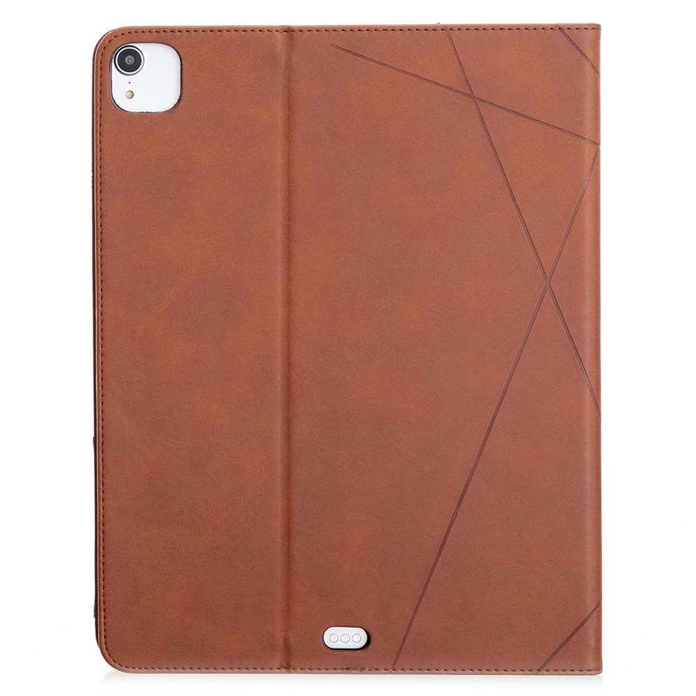 Geometric Pattern Cool Design Wake/Sleep Leather Case for iPad Pro 12.9-inch (2020)/(2018) - Coffee-3